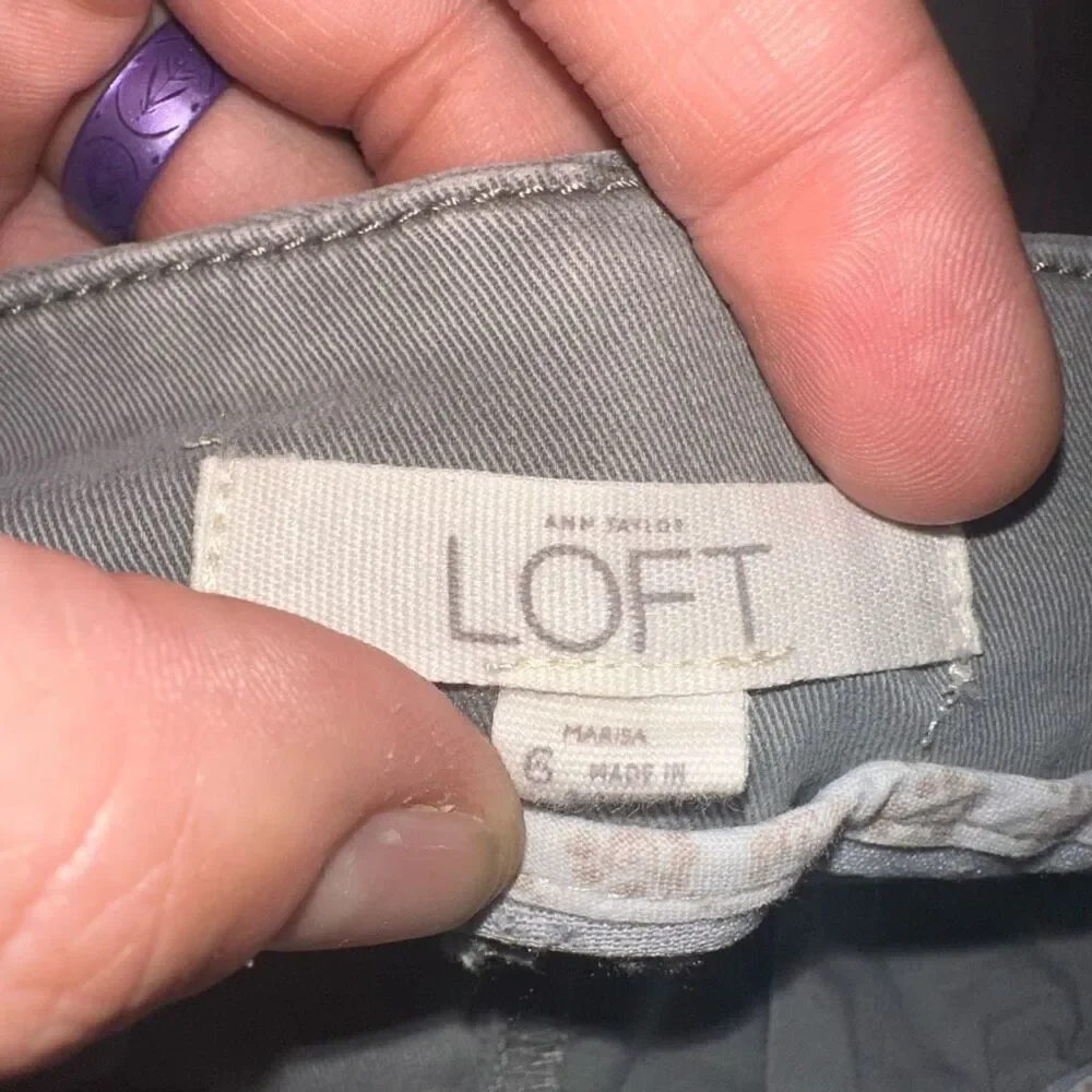 Loft gray flat front normcore size 8 Marisa Bermuda shorts